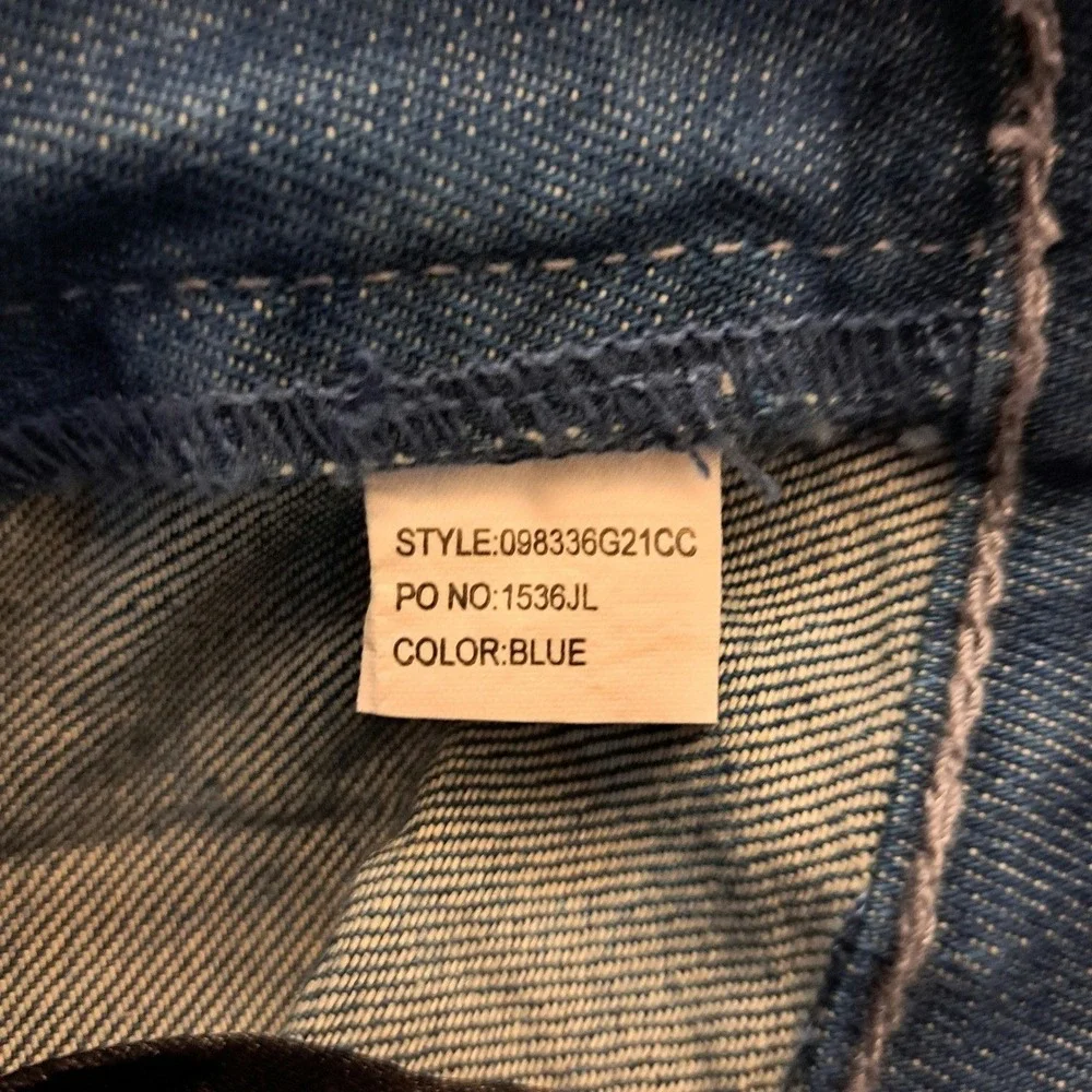 Jordache Low Rise Falcon Crest Denim Mini Skirt Blue S 28